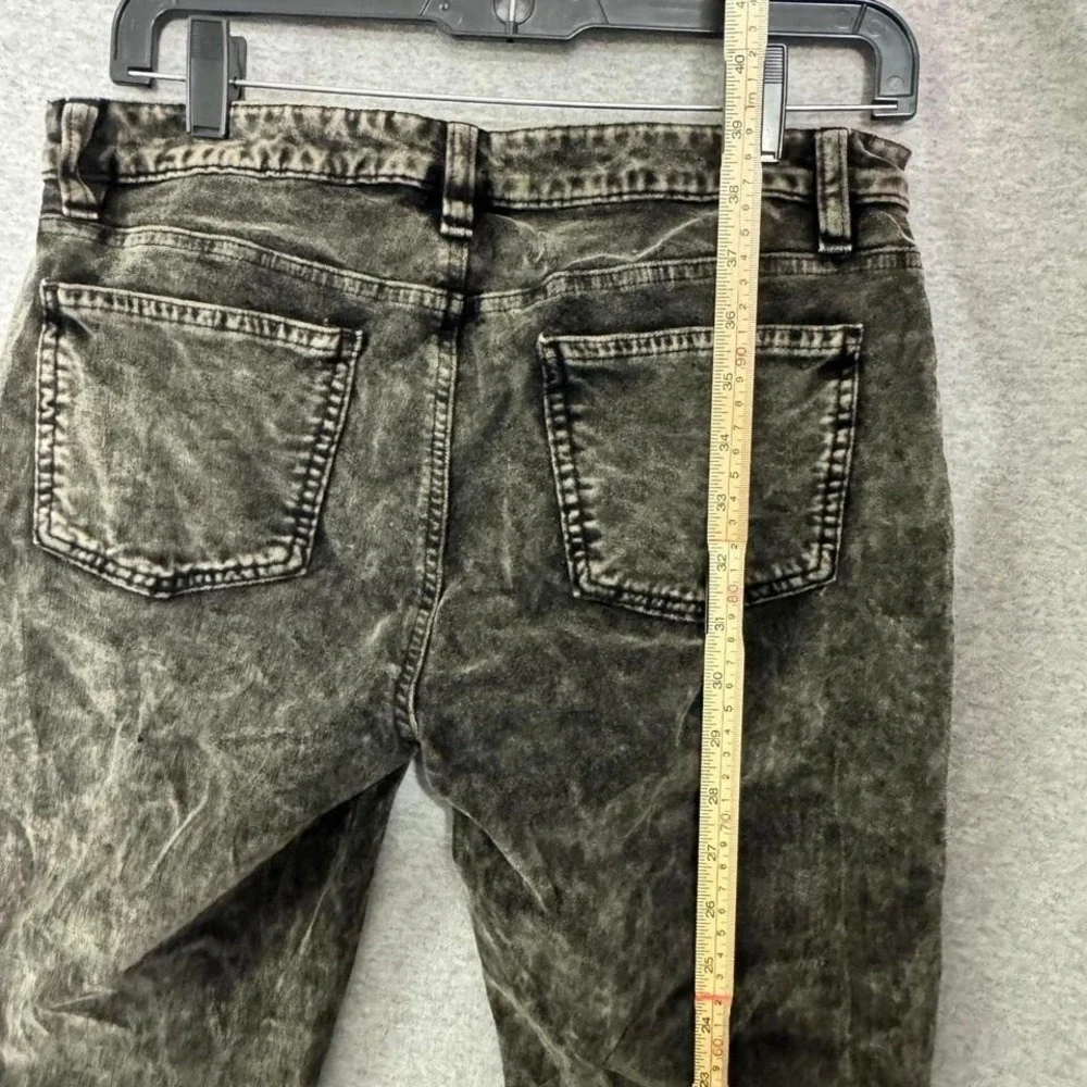 Eileen Fisher Velvet Feel Acid Wash Skinny Jeans Black Sz 6 Grunge Quiet Luxury